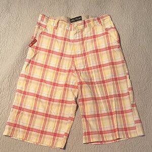 Plaid Yellow and Red Men Shorts